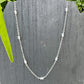 Sterling Silver Cable Chain with Mother of Pearl Spacer Necklace, Pearl Jewelry, Unique Gemstone Necklace