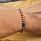 Stretch Navajo Pearl Bracelet with Onyx and Spiny Oyster Gemstones, Sterling Silver Beaded Gemstone Bracelet