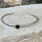 Sterling Silver Black Onyx Cuff Bracelet, Silver Jewelry, Adjustable Bracelet