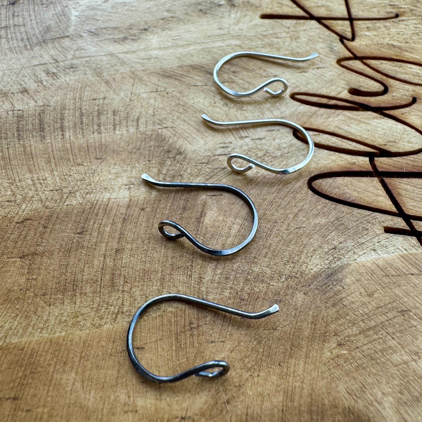 Sadie: 20 Gauge Side Hook Sterling Silver Ear Wires - Shiny or Oxidized Finish - Handmade Jewelry Making Supplies, 3/4-inch Drop