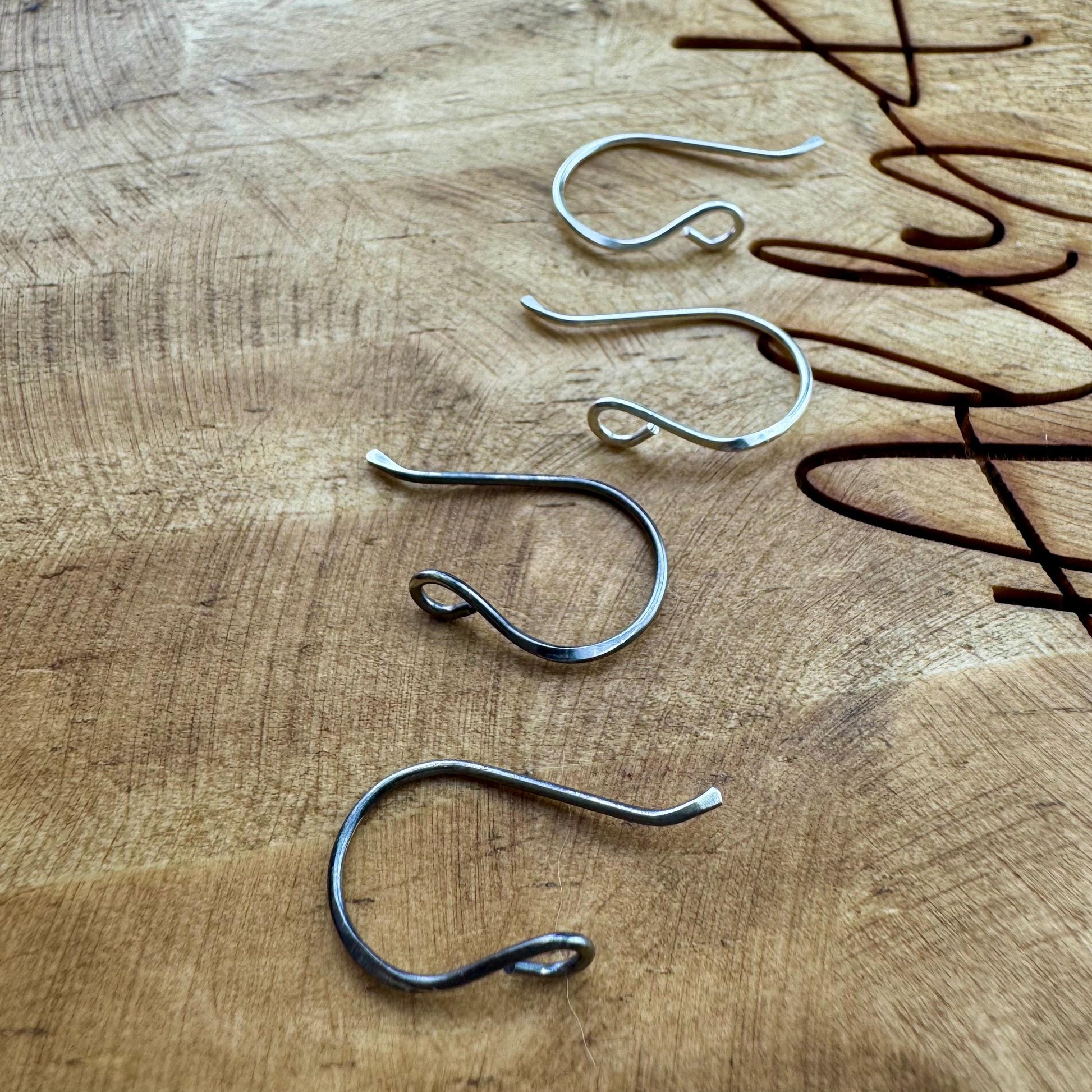 Sadie: 20 Gauge Side Hook Sterling Silver Ear Wires - Shiny or Oxidized Finish - Handmade Jewelry Making Supplies, 3/4-inch Drop
