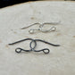 Sadie: 20 Gauge Side Hook Sterling Silver Ear Wires - Shiny or Oxidized Finish - Handmade Jewelry Making Supplies, 3/4-inch Drop