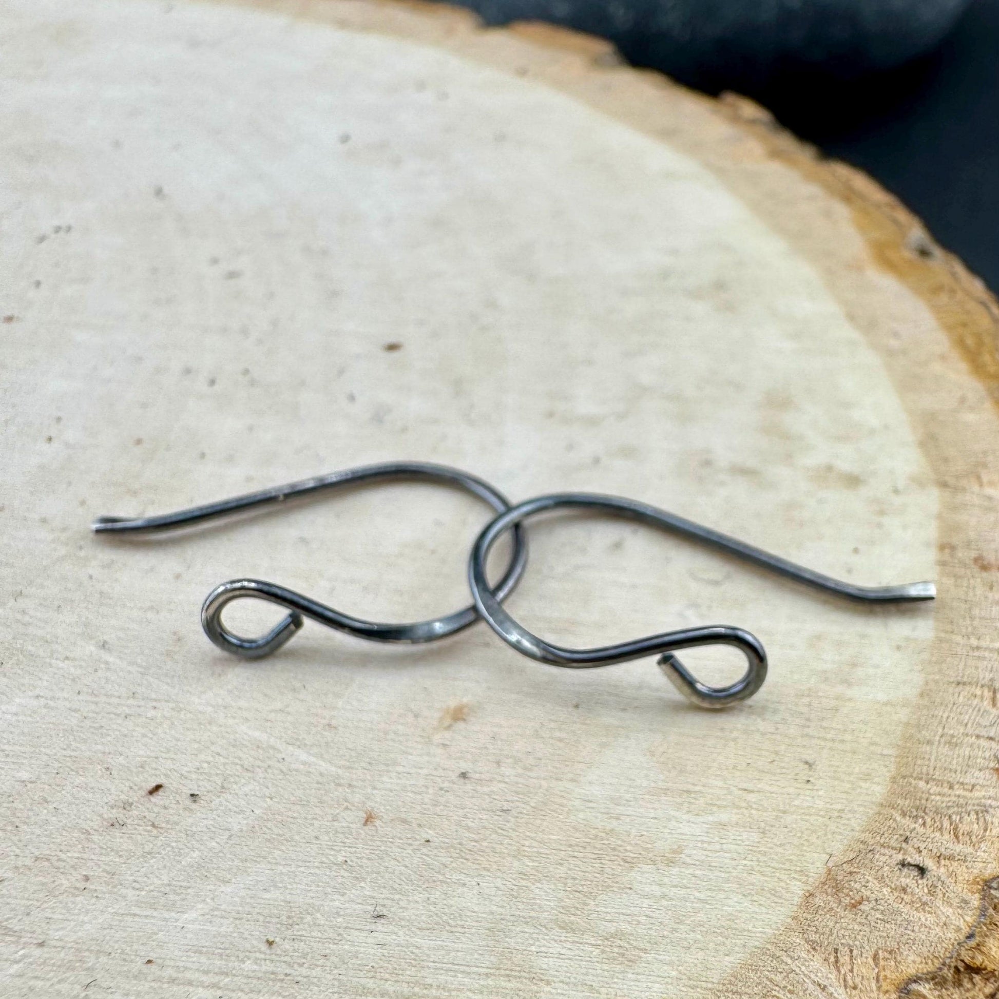 Sadie: 20 Gauge Side Hook Sterling Silver Ear Wires - Shiny or Oxidized Finish - Handmade Jewelry Making Supplies, 3/4-inch Drop