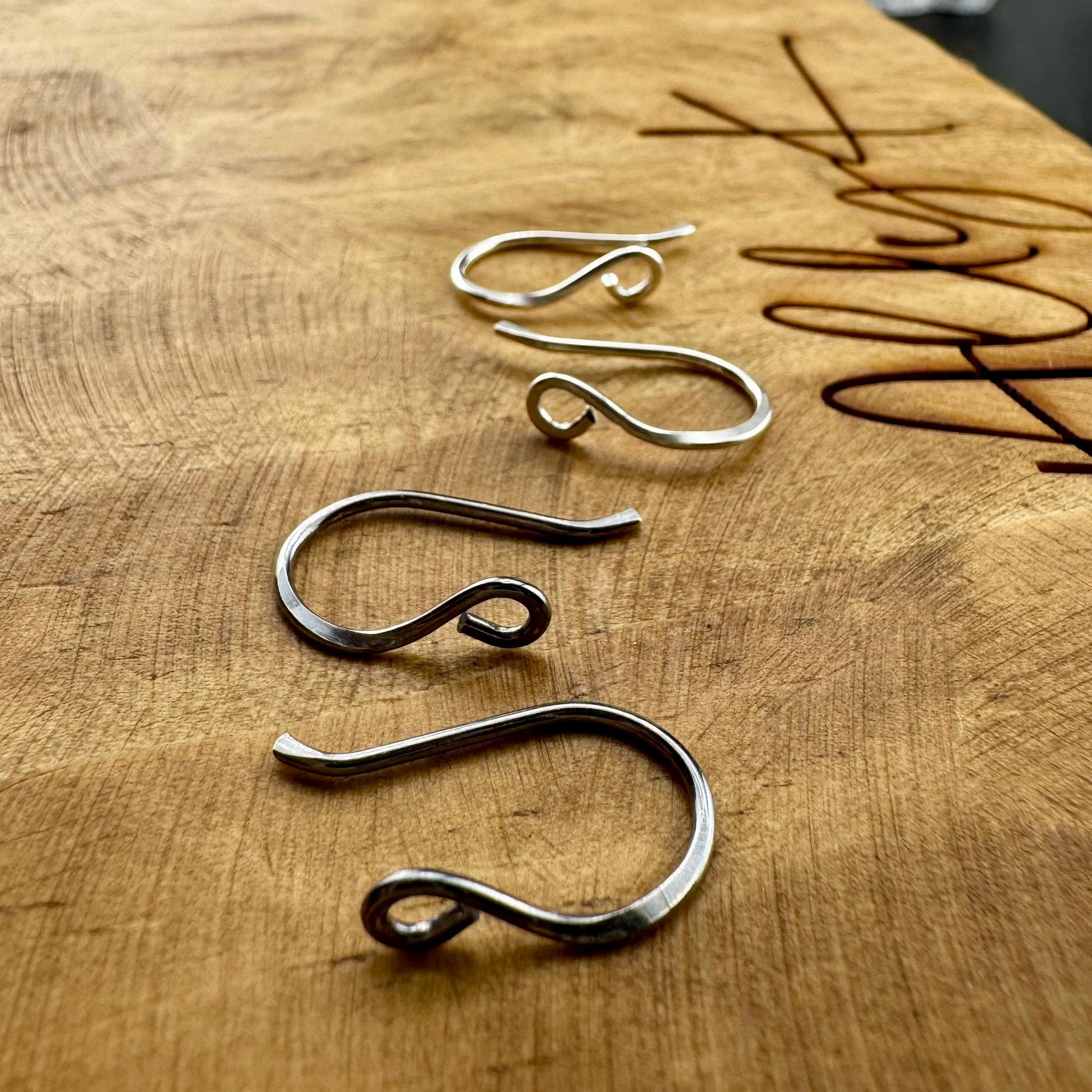 Genesis: 18 Gauge Side Hook Sterling Silver Ear Wires, Shiny or Oxidized Finish, Jewelry Supply, 3/4-inch Drop