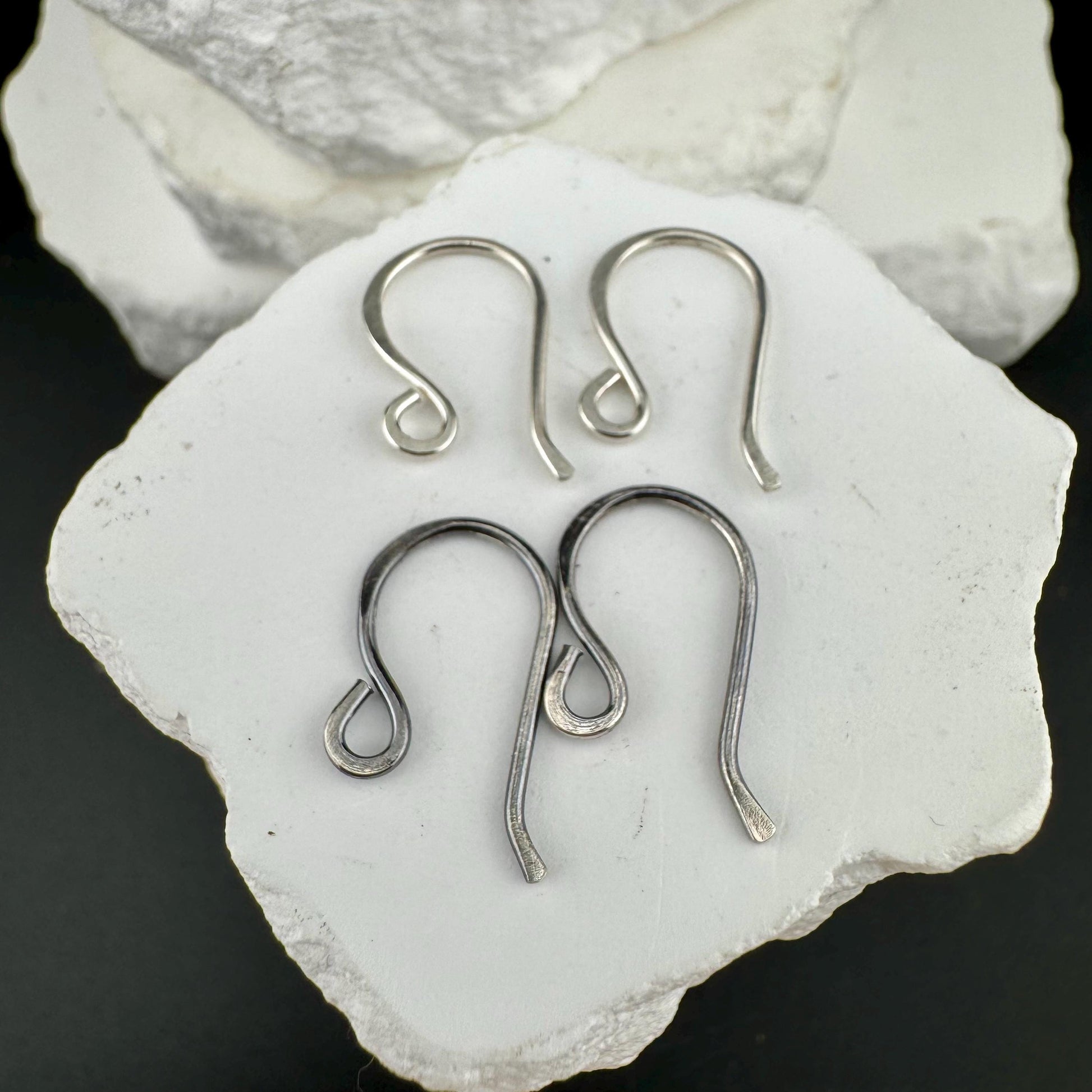 Sophie: 18 Gauge French Hook Sterling Silver Ear Wires, Shiny or Oxidized Finish - Jewelry Supply, 3/4-inch Drop
