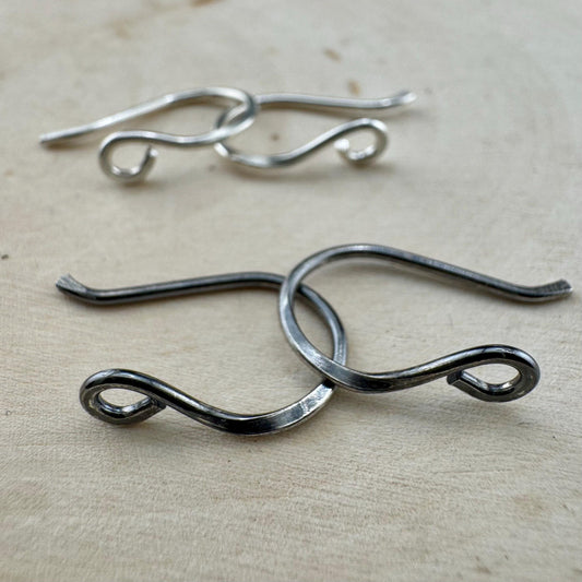 Genesis: 18 Gauge Side Hook Sterling Silver Ear Wires, Shiny or Oxidized Finish, Jewelry Supply, 3/4-inch Drop