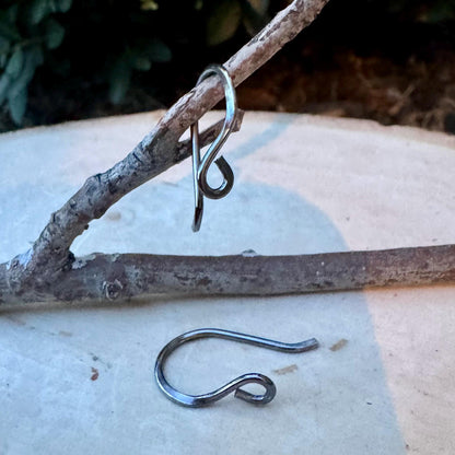 Genesis: 18 Gauge Side Hook Sterling Silver Ear Wires, Shiny or Oxidized Finish, Jewelry Supply, 3/4-inch Drop