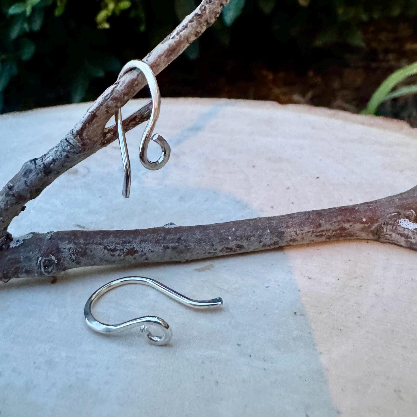 Genesis: 18 Gauge Side Hook Sterling Silver Ear Wires, Shiny or Oxidized Finish, Jewelry Supply, 3/4-inch Drop