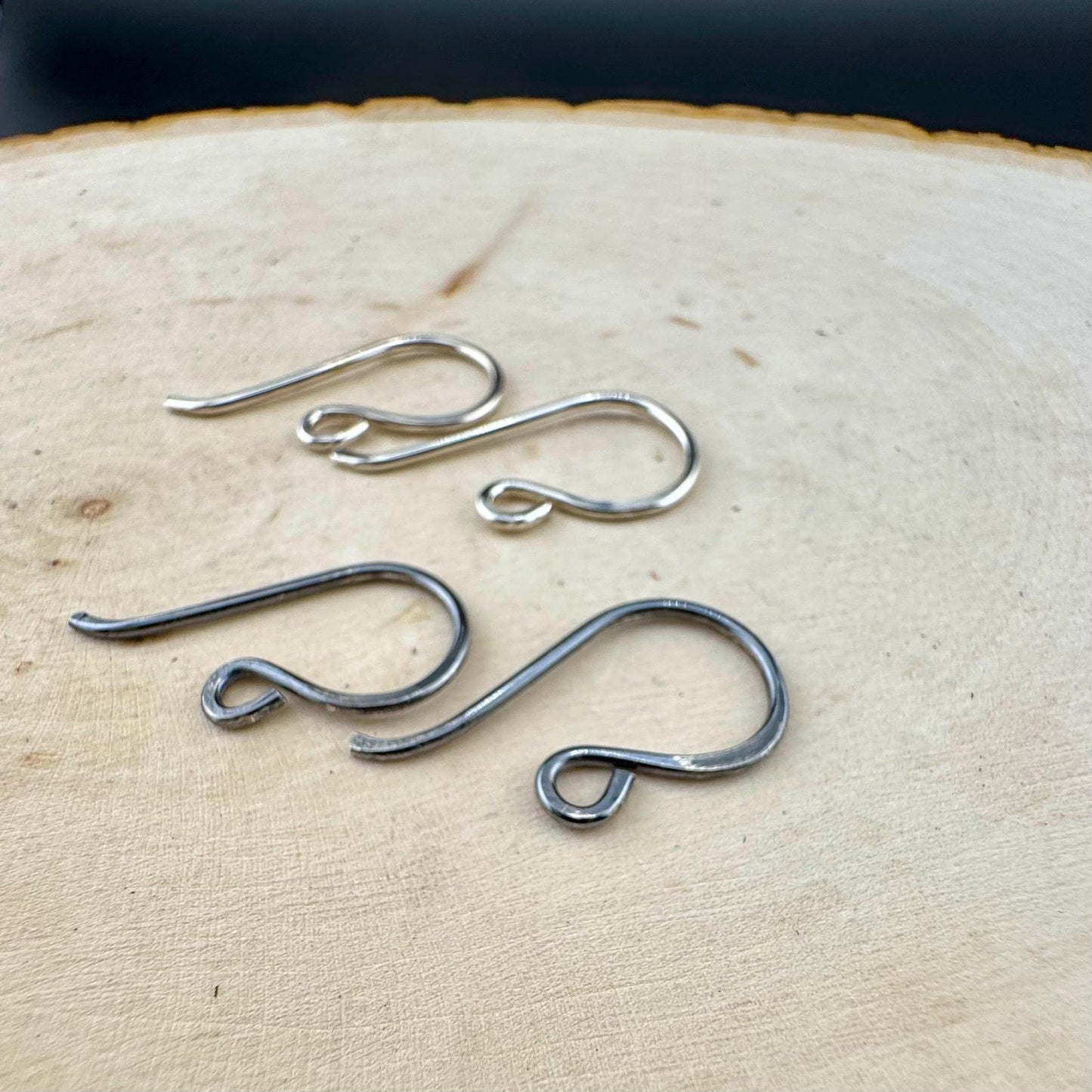 18 Gauge Hand-Forged Sterling Silver French Hook Ear Wires – 1-Inch Drop