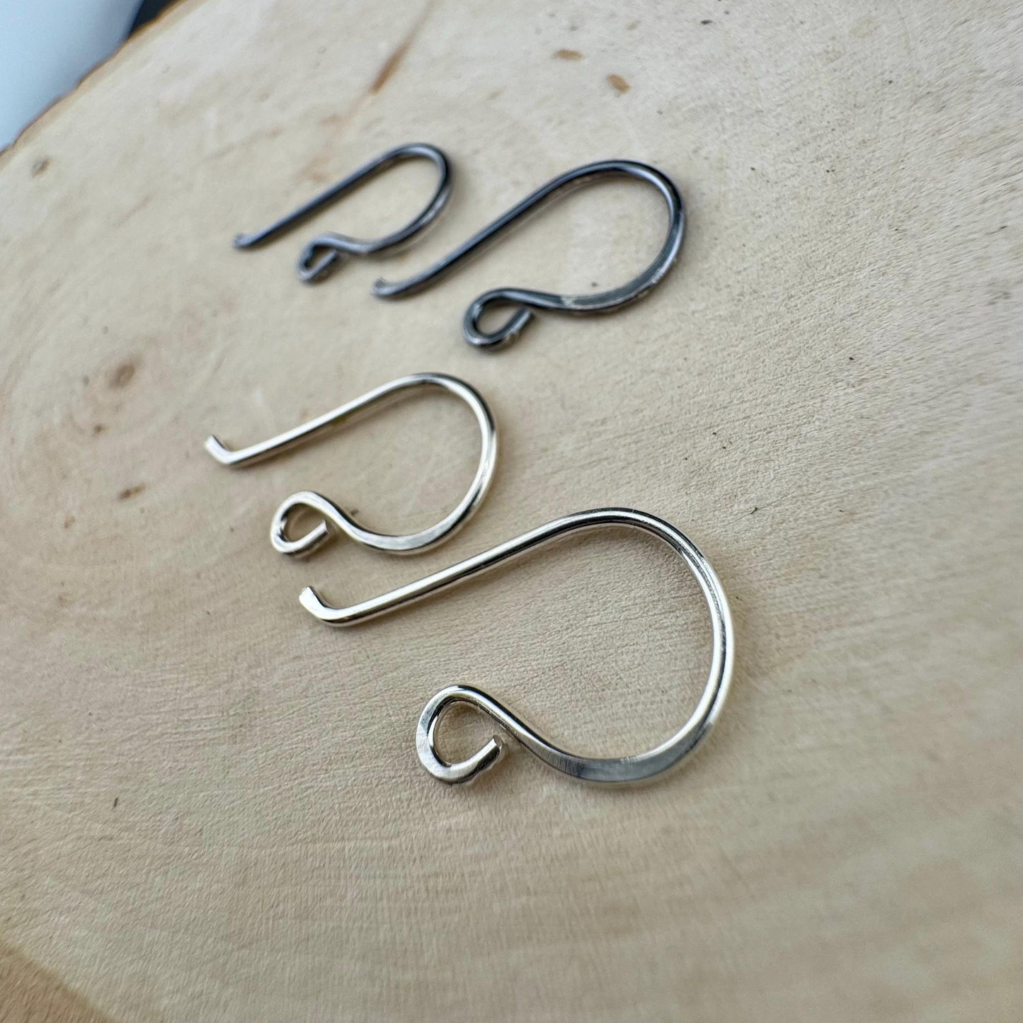 Sophie1 18 Gauge French Hook Sterling Silver Ear Wires, Shiny or Oxidized Finish - Jewelry Supply, 1 inch Drop