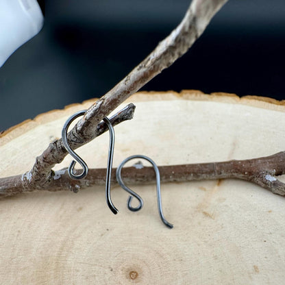 18 Gauge Hand-Forged Sterling Silver French Hook Ear Wires – 1-Inch Drop