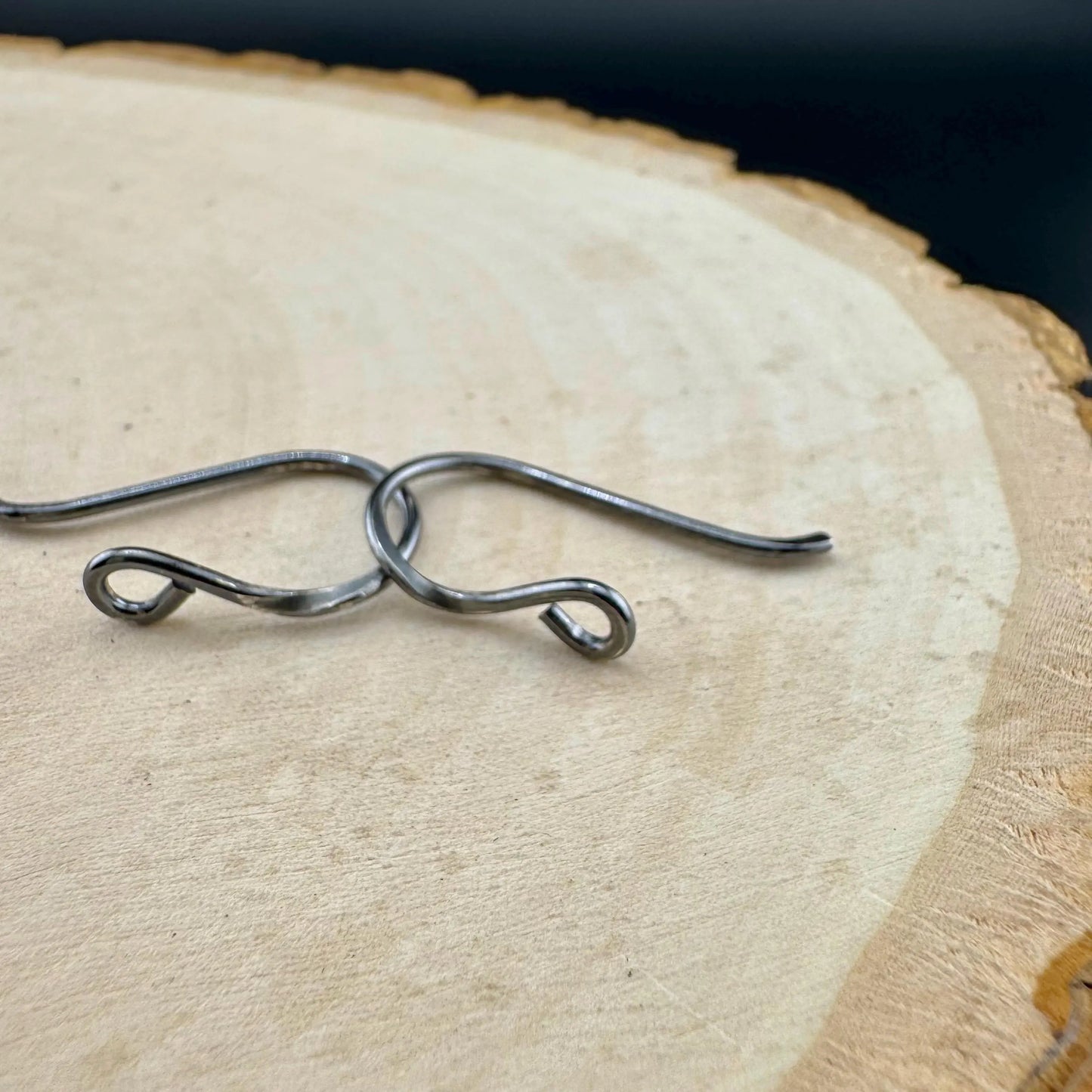 18 Gauge Hand-Forged Sterling Silver Ear Wires – Side Hook, 1-Inch Drop