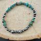 Kingman Turquoise Navajo Pearl Sterling Silver Stretch Bracelet - Turquoise Gemstone Jewelry