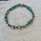 Kingman Turquoise Navajo Pearl Sterling Silver Stretch Bracelet - Turquoise Gemstone Jewelry
