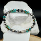 Southwestern Kingman Turquoise Onyx Bracelet - Navajo Pearl Sterling Silver Jewelry