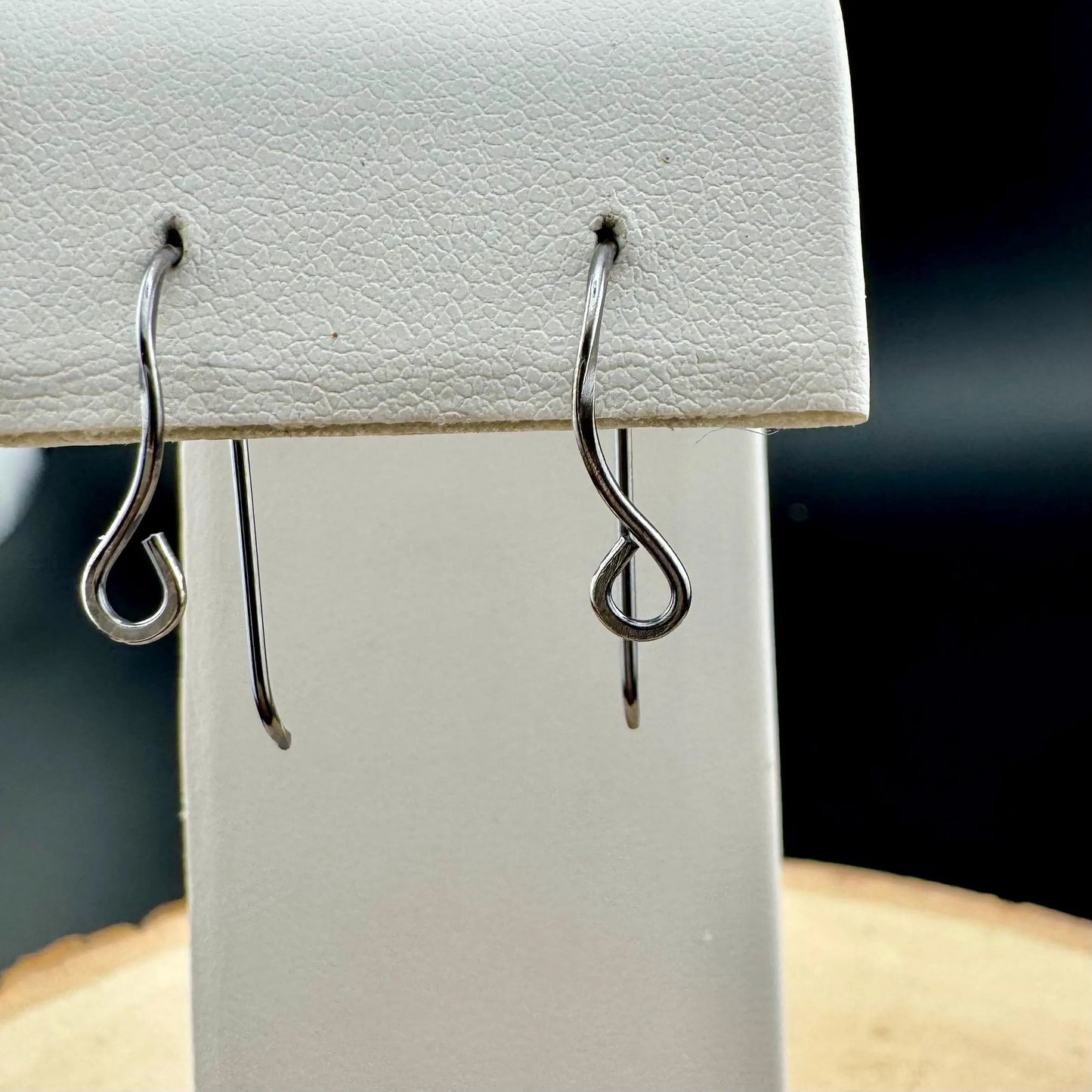 Sadie1 20 Gauge Side Hook Sterling Silver Ear Wires - Shiny or Oxidized Finish - Handmade Jewelry Making Supplies, 1 inch Drop