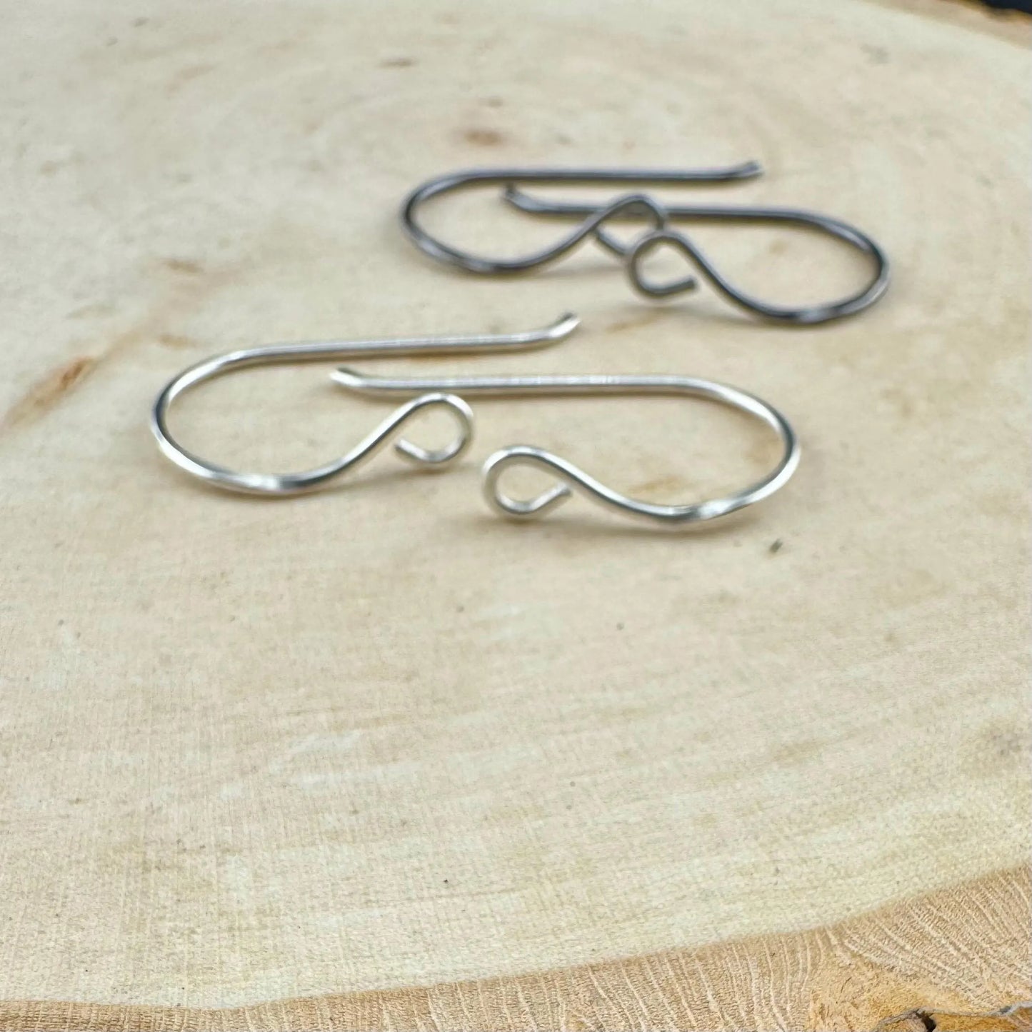 20 Gauge Handmade Sterling Silver Ear Wires – Side Hook, 1-Inch Drop