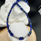 Lapis Lazuli Gemstone Sterling Silver Choker Necklace - Blue Gemstone Jewelry