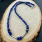 Lapis Lazuli Gemstone Sterling Silver Choker Necklace - Blue Gemstone Jewelry