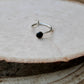 Sterling Silver Open Serrated Bezel Swist Black Onyx Gemstone Ring, Handmade Adjustable Accent Ring, Onyx Jewelry