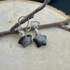 Sterling Silver Star Dangle Earrings with Obsidian, Handcrafted Jewelry