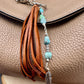 Tribal Feather Purse Tassel - Handcrafted Southwestern Leather Accessory