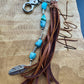 Tribal Feather Purse Tassel - Handcrafted Southwestern Leather Accessory