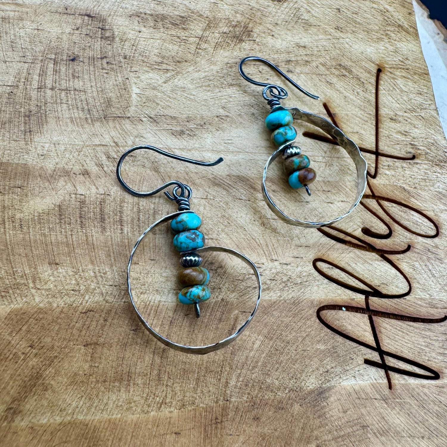 Turquoise Navajo Pearl Sterling Silver Earrings, Handmade Jewelry, Turquoise Jewelry, Gemstone Earrings