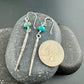 Turquoise Spike Sterling Silver Drop Earrings: Kingman Turquoise