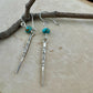 Turquoise Spike Sterling Silver Drop Earrings: Kingman Turquoise