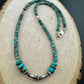 Kingman Turquoise Navajo Pearl Necklace, Sterling Silver Southwestern Gemstone Jewelry