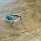 Sterling Silver Open Serrated Bezel Kingman Turquoise Gemstone Ring, Handmade Adjustable Accent Ring, Turquoise Jewelry