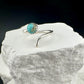 Sterling Silver Open Serrated Bezel Kingman Turquoise Gemstone Ring, Handmade Adjustable Accent Ring, Turquoise Jewelry