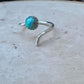 Sterling Silver Open Serrated Bezel Kingman Turquoise Gemstone Ring, Handmade Adjustable Accent Ring, Turquoise Jewelry