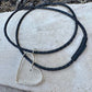 Handmade Sterling Silver Heart Pendant on Genuine Braided Leather Necklace