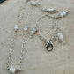 Sterling Silver Cable Chain with Mother of Pearl Spacer Necklace, Pearl Jewelry, Unique Gemstone Necklace
