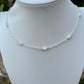 Sterling Silver Cable Chain with Mother of Pearl Spacer Necklace, Pearl Jewelry, Unique Gemstone Necklace
