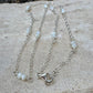 Sterling Silver Cable Chain with Mother of Pearl Spacer Necklace, Pearl Jewelry, Unique Gemstone Necklace