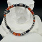 Stretch Navajo Pearl Bracelet with Onyx and Spiny Oyster Gemstones, Sterling Silver Beaded Gemstone Bracelet