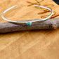 Sterling Silver Dainty Turquoise Bracelet - Handmade Adjustable Cuff Jewelry
