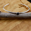 Sterling Silver Black Onyx Cuff Bracelet, Silver Jewelry, Adjustable Bracelet