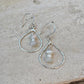 Teardrop Mother of Pearl Gemstone Earrings, Sterling Silver Dangle - Unique Gift For Her