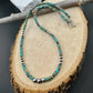 Turquoise & Navajo Pearl Necklace, Sterling Silver Gemstone Southwestern Style Necklace