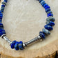 Lapis Lazuli Gemstone Sterling Silver Choker Necklace - Blue Gemstone Jewelry