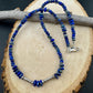 Lapis Lazuli Gemstone Sterling Silver Choker Necklace - Blue Gemstone Jewelry