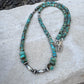 Kingman & Hubei Turquoise Choker • Desert Pearls • Sterling Silver Necklace