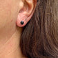 Handcrafted Serrated Bezel Black Onyx Earrings: 4mm/6mm Gemstone