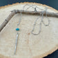 Kingman Turquoise Accent Spike Necklace, Handmade Sterling Silver Jewelry