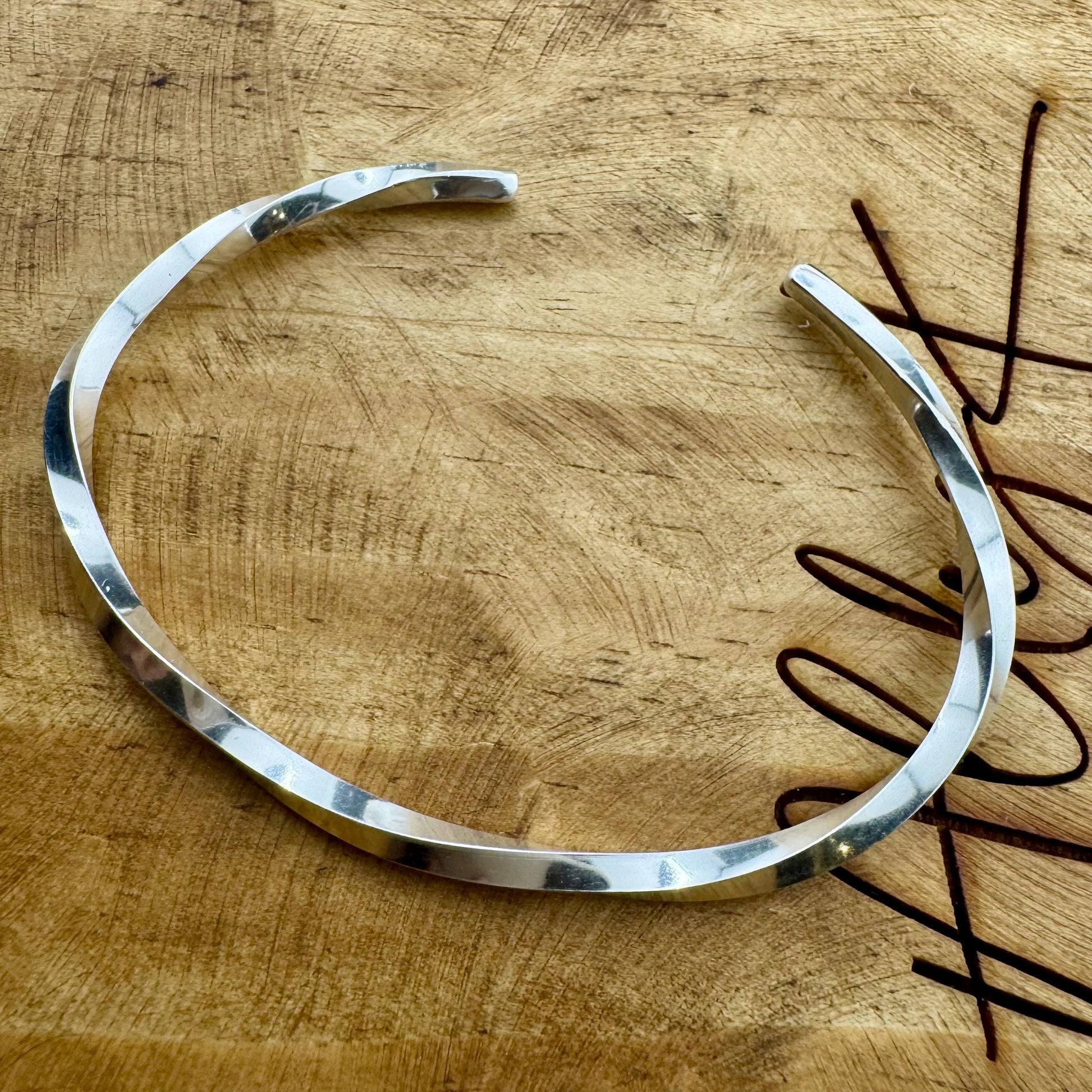 Elegant Twisted Wire Cuff Bracelet - Handmade Sterling Silver Bracelet