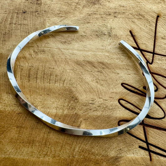 Elegant Twisted Wire Cuff Bracelet - Handmade Sterling Silver Bracelet